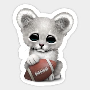 White Lion Cub Playing With Football Sticker
